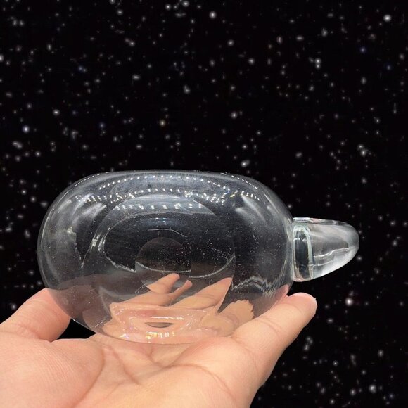 Krosno Poland Hand Blown Polished Crystal Glass Pitcher W Sticker 4.5”W 4”T - Picture 2 of 10